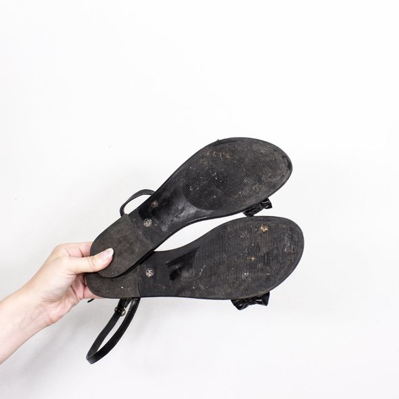 *Joe Fresh Black Faux Leather Sandal - Picture 3 of 4